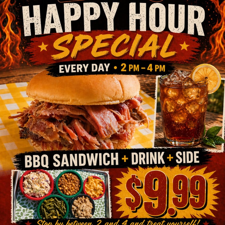 Happy hour Daily from 2pm-4pm